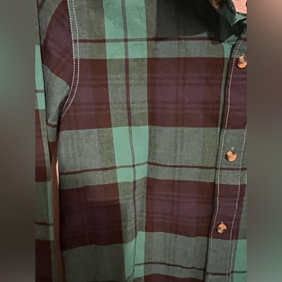 Tommy Bahama Kids Boys Green & Blue Plaid Button Down Shirt in Size Large 10/12 - Picture 9 of 16